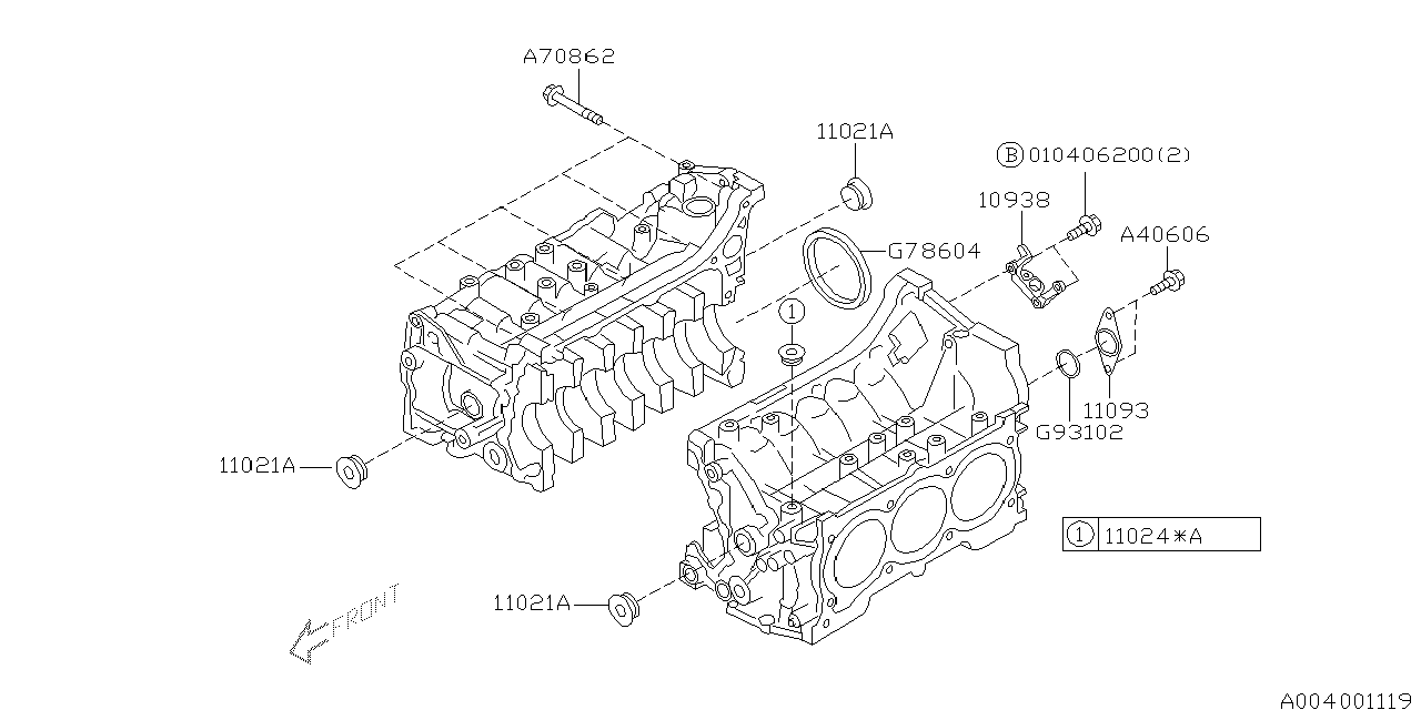 Diagram CYLINDER BLOCK for your 2017 Subaru Forester   