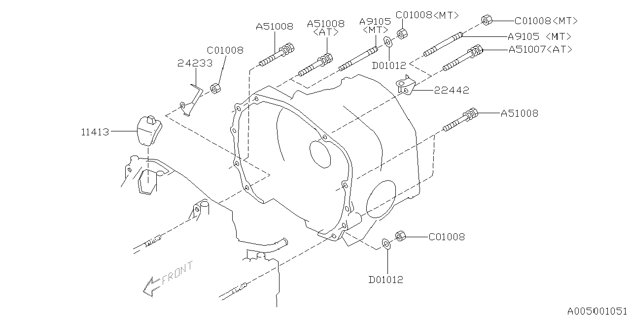 Diagram TIMING HOLE PLUG & TRANSMISSION BOLT for your 2018 Subaru Crosstrek   