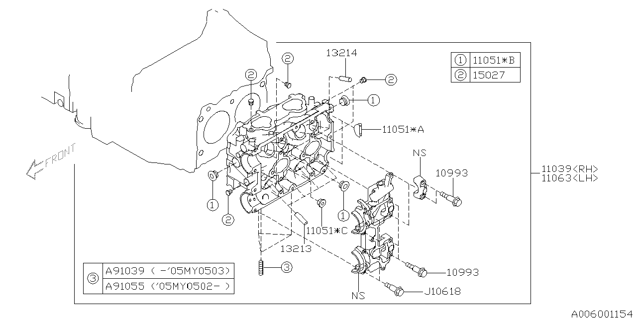 Diagram CYLINDER HEAD for your Subaru