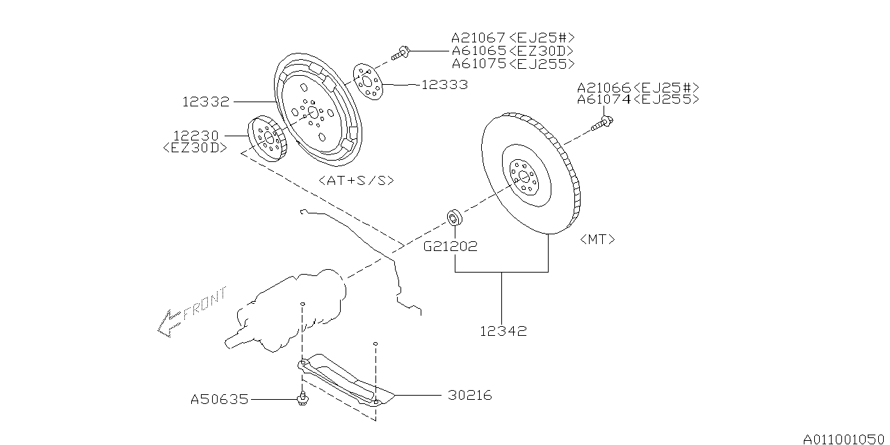 Diagram FLYWHEEL for your 2002 Subaru Impreza (251) AT 4WD Outback Wagon 