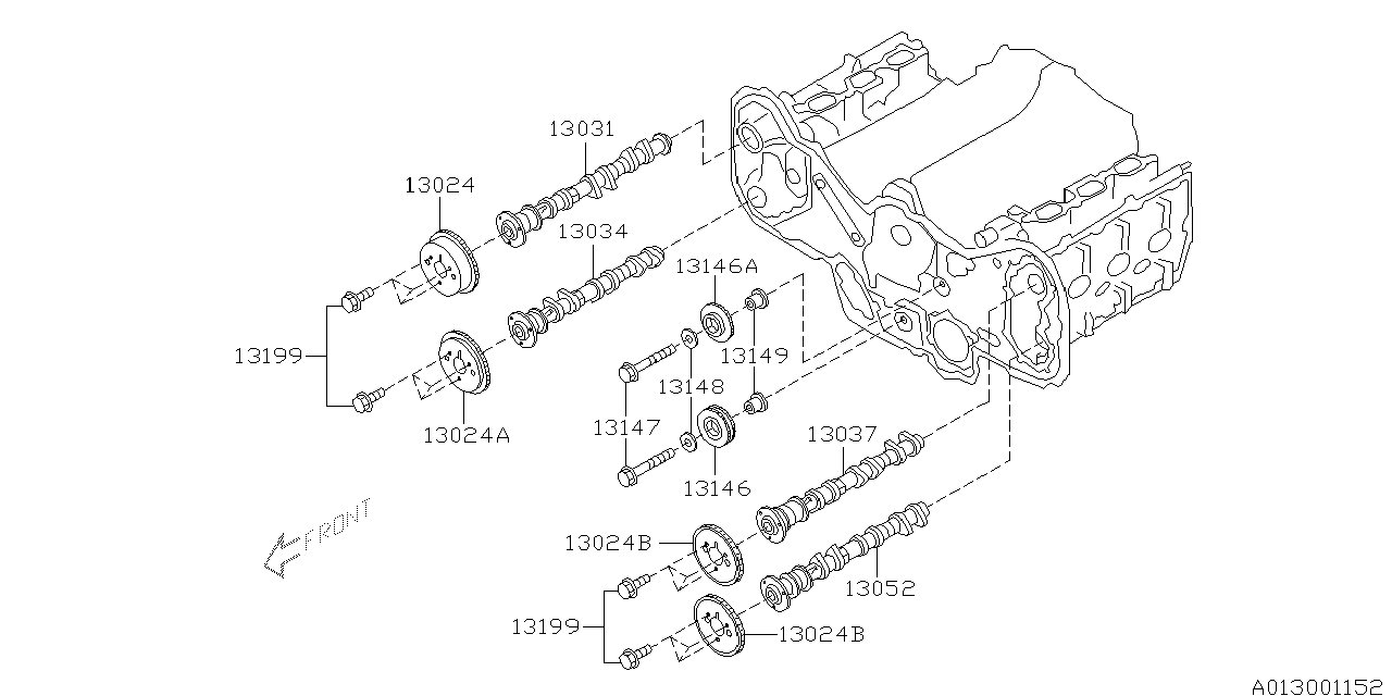 Diagram CAMSHAFT & TIMING BELT for your Subaru Crosstrek  