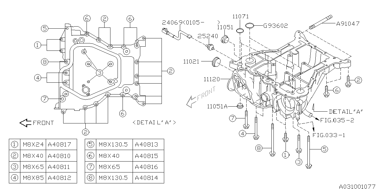 Diagram OIL PAN for your 2010 Subaru STI  WAGON 