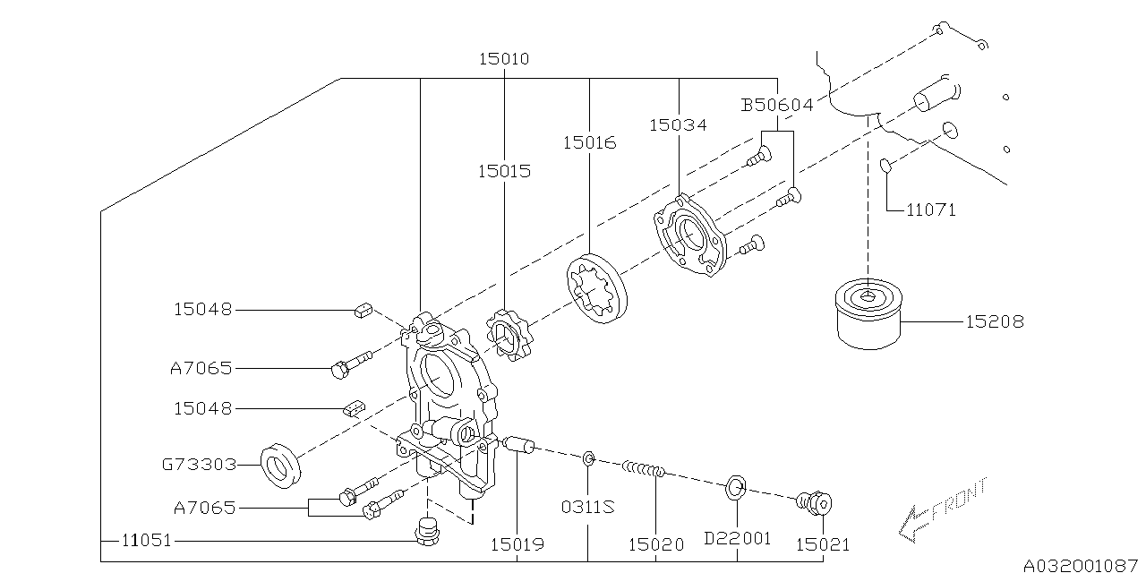 Diagram OIL PUMP & FILTER for your 2015 Subaru Legacy   