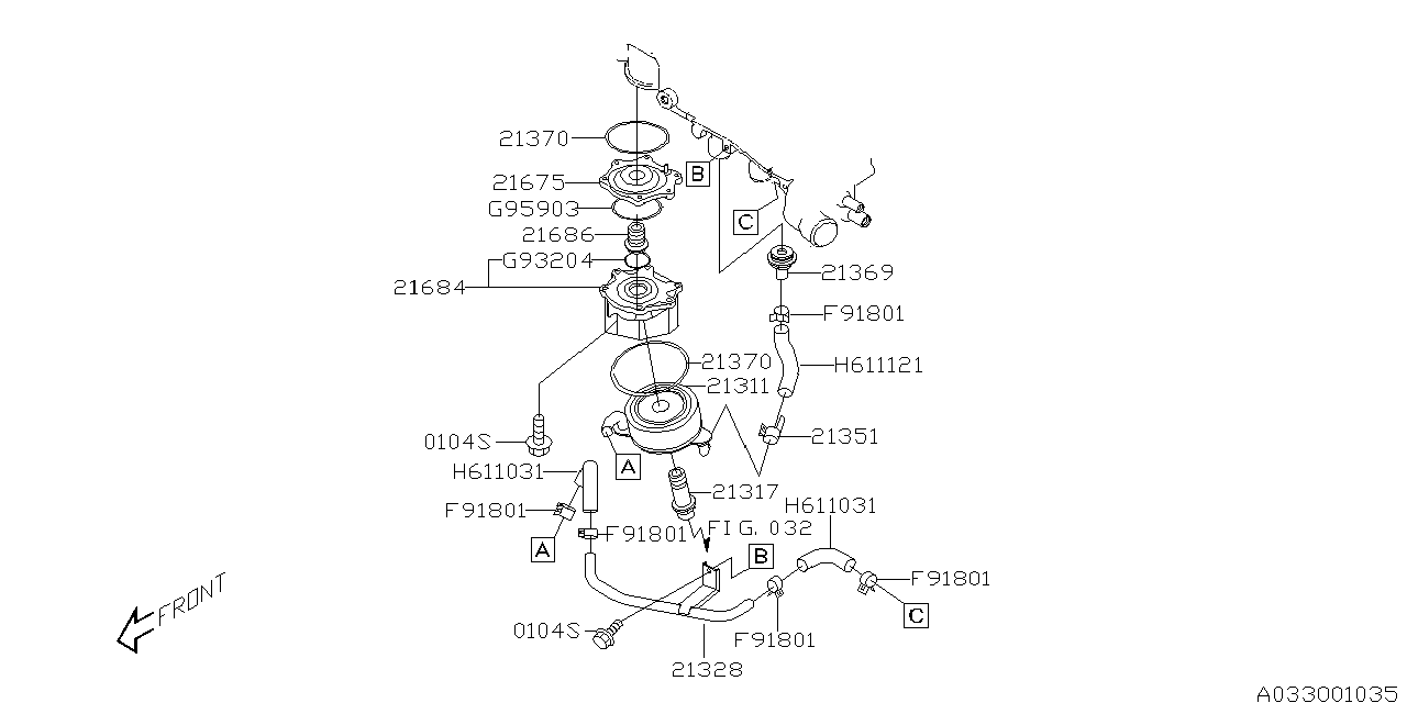 Diagram OIL COOLER (ENGINE) for your Subaru WRX Limited w/EyeSight 