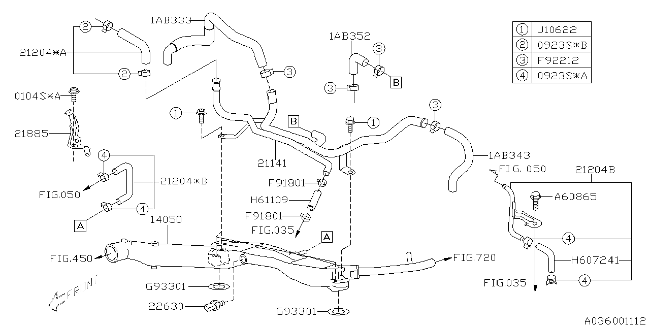 Diagram WATER PIPE (1) for your 2008 Subaru Legacy   