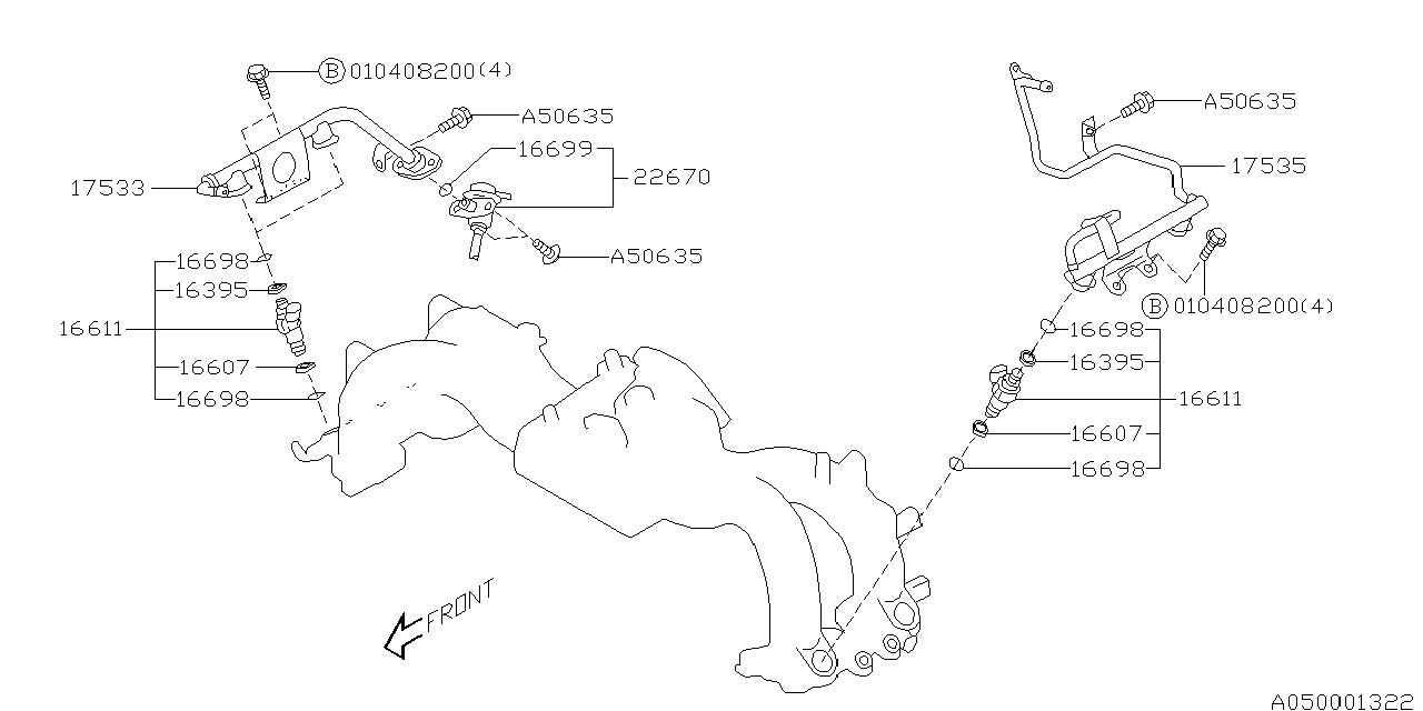 Diagram INTAKE MANIFOLD for your 2003 Subaru Baja   