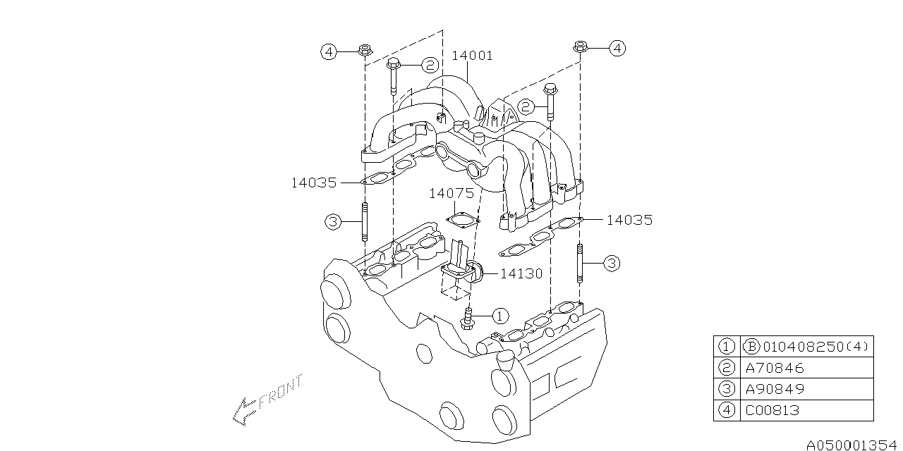 Diagram INTAKE MANIFOLD for your 2001 Subaru Impreza   