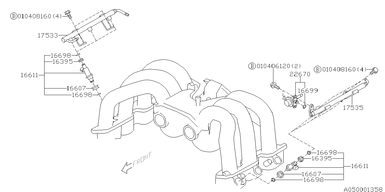 Diagram INTAKE MANIFOLD for your 2003 Subaru Forester   