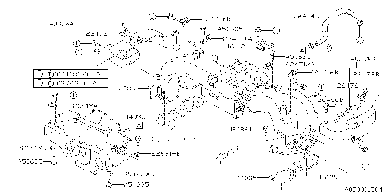 Diagram INTAKE MANIFOLD for your 2022 Subaru BRZ   