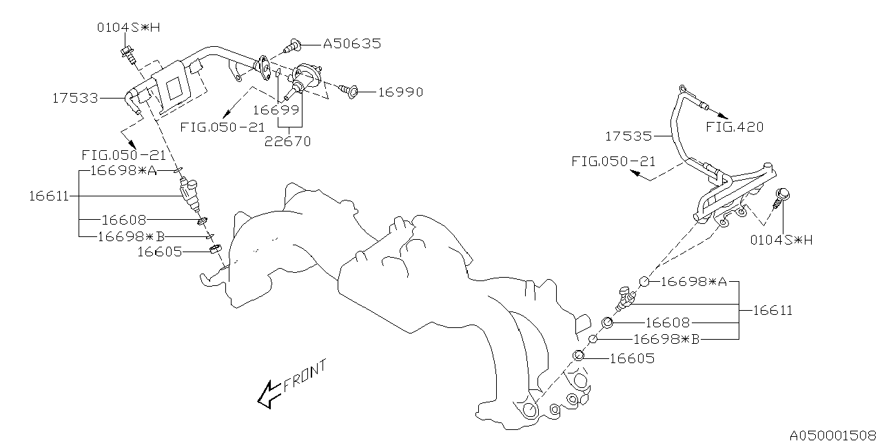 Diagram INTAKE MANIFOLD for your 2004 Subaru Legacy   