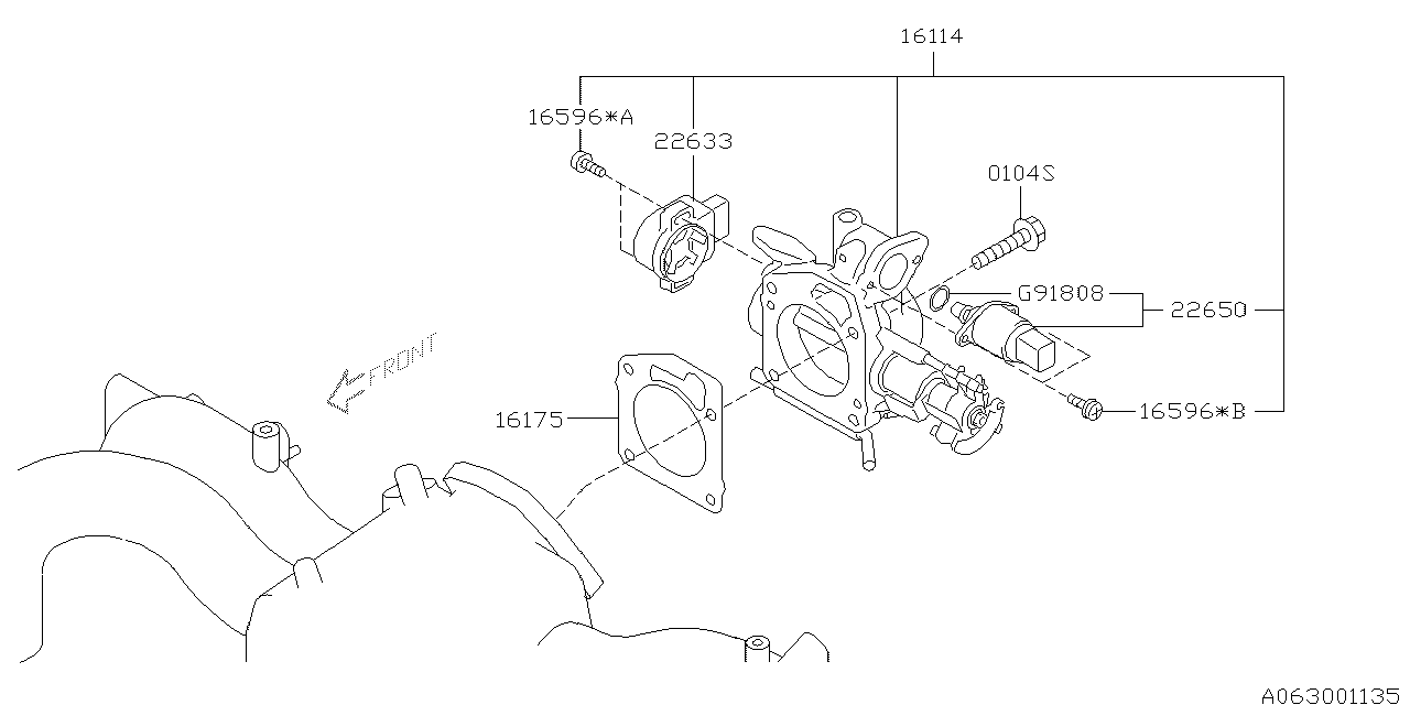 Diagram THROTTLE CHAMBER for your 2002 Subaru Legacy   