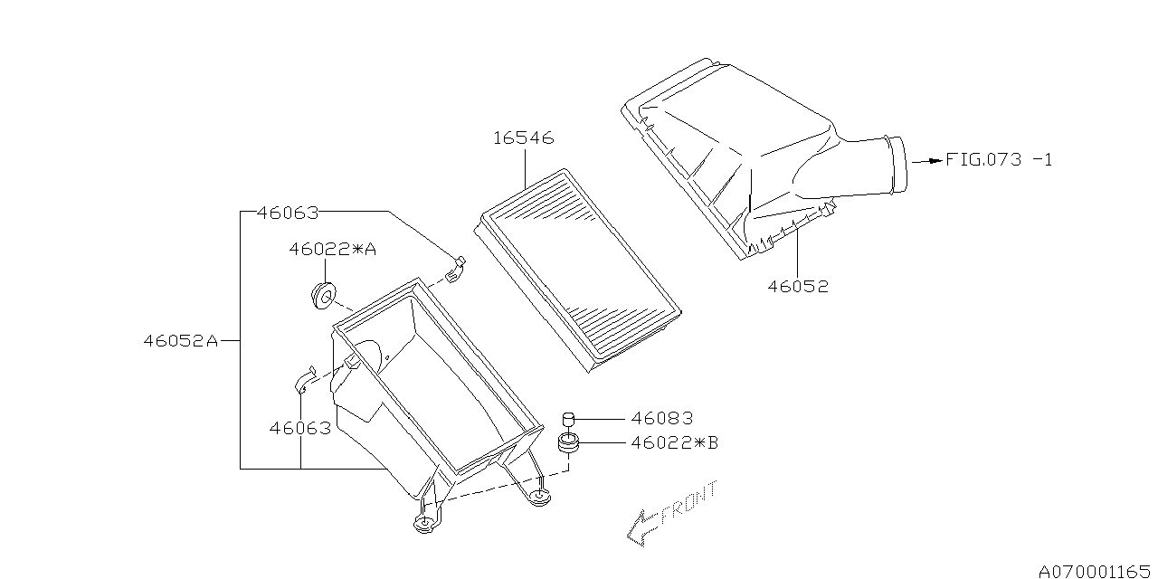 Diagram AIR CLEANER & ELEMENT for your 2016 Subaru STI   