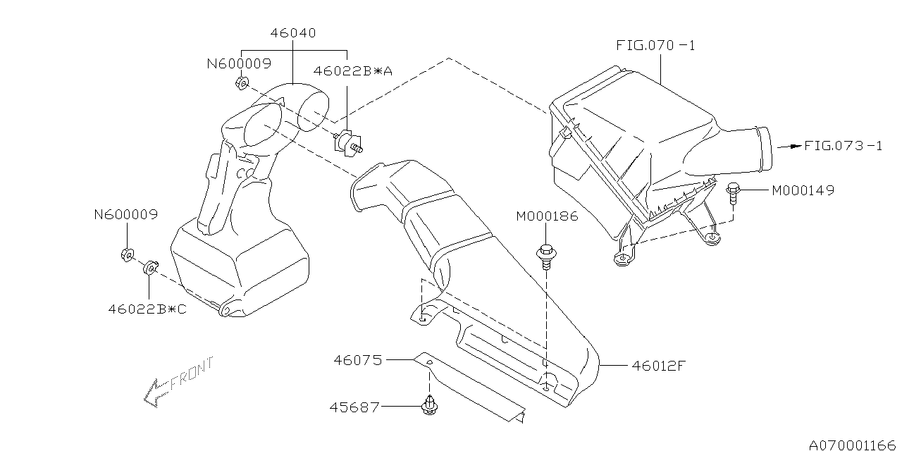 Diagram AIR CLEANER & ELEMENT for your 2013 Subaru Impreza  Premium Plus Sedan 