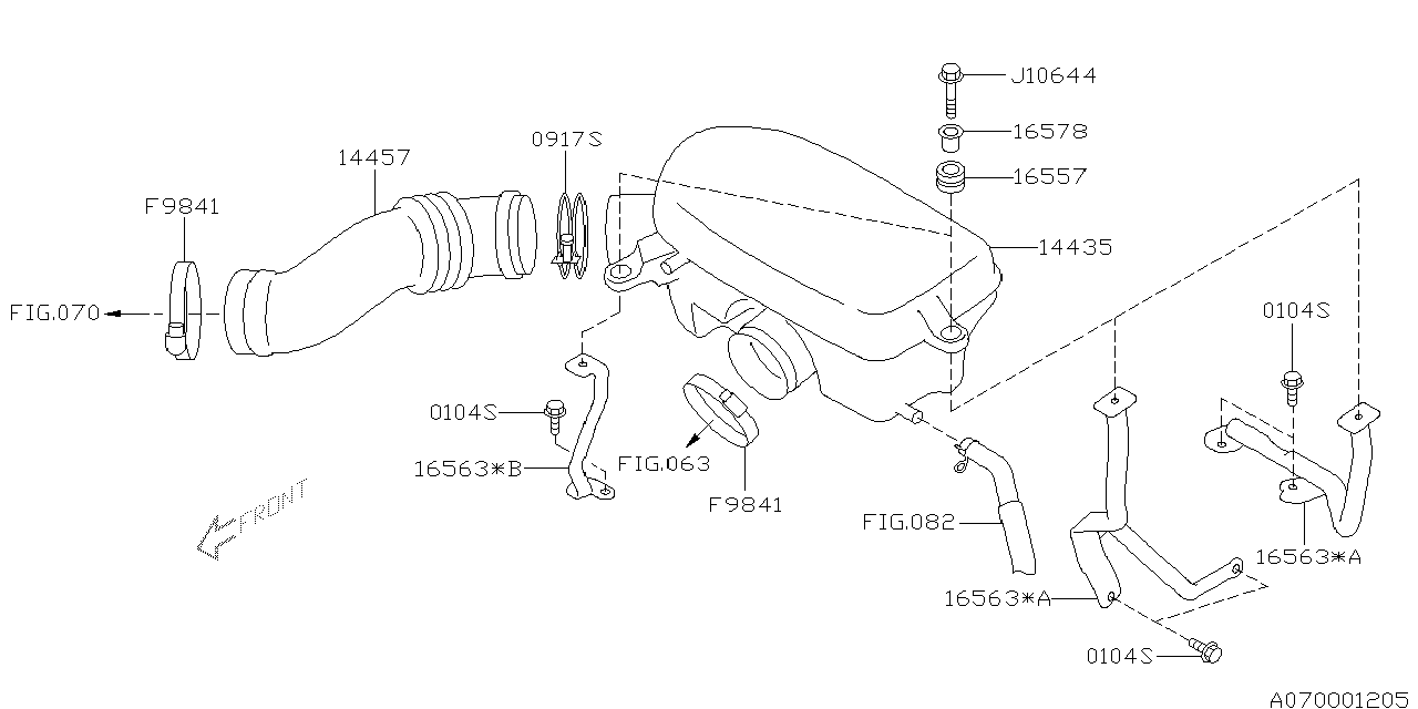 Diagram AIR CLEANER & ELEMENT for your 2015 Subaru STI   