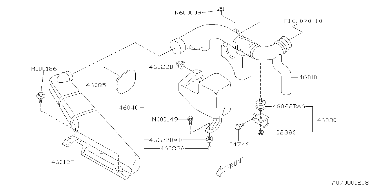 Diagram AIR CLEANER & ELEMENT for your 2019 Subaru WRX S209  