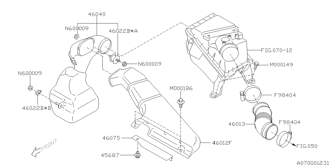 Diagram AIR CLEANER & ELEMENT for your 2013 Subaru Impreza  Premium Plus Sedan 