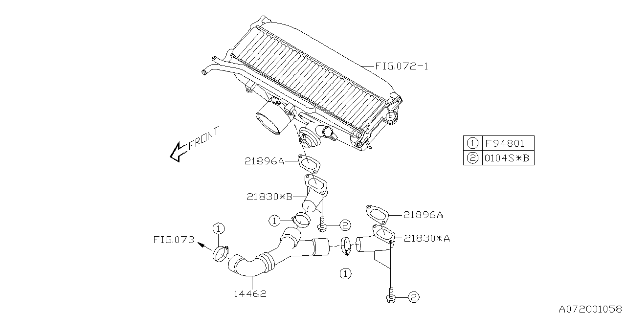 Diagram INTER COOLER for your 2021 Subaru Crosstrek 2.0L HYBRID CVT Premium w/Eyesight 