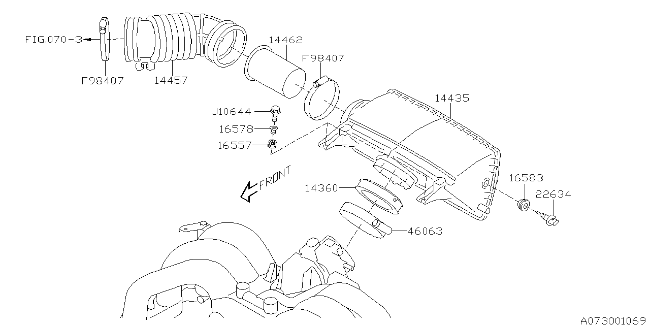 Diagram AIR DUCT for your 2022 Subaru Crosstrek   