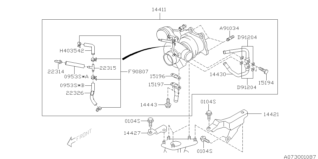 Diagram AIR DUCT for your 2005 Subaru WRX  SEDAN 