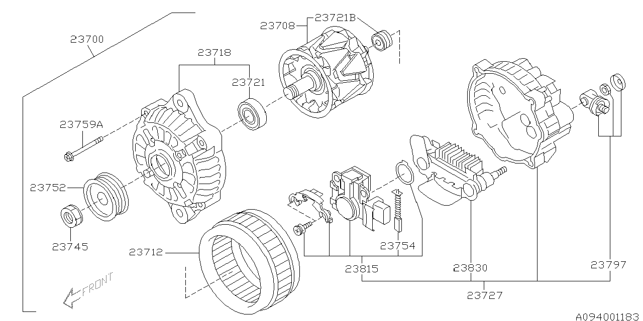 Diagram ALTERNATOR for your Subaru Baja  