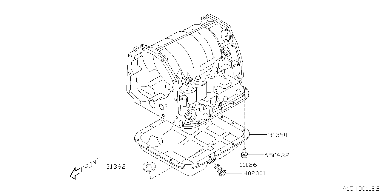 Diagram AT, TRANSMISSION CASE for your Subaru