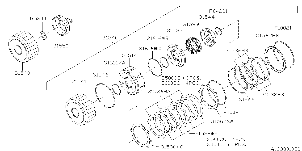 Diagram AT, HIGH CLUTCH for your 2006 Subaru STI   