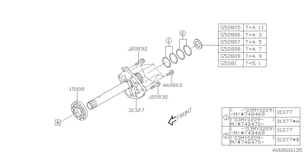 Diagram AT,OIL PUMP for your 2004 Subaru Legacy  Limited Wagon 