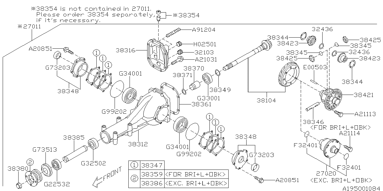 Diagram DIFFERENTIAL (INDIVIDUAL) for your Subaru Outback  