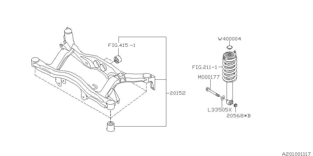 Diagram REAR SUSPENSION for your Subaru Outback  