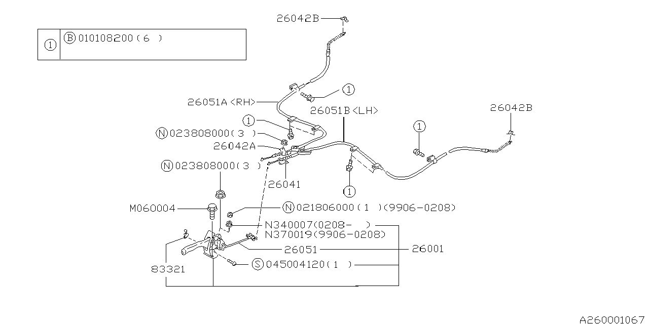 Diagram PARKING BRAKE SYSTEM for your 2005 Subaru STI   