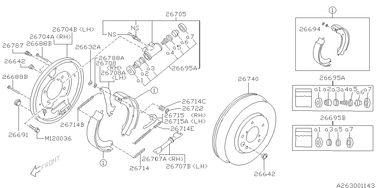 Diagram REAR BRAKE for your 2014 Subaru Impreza   