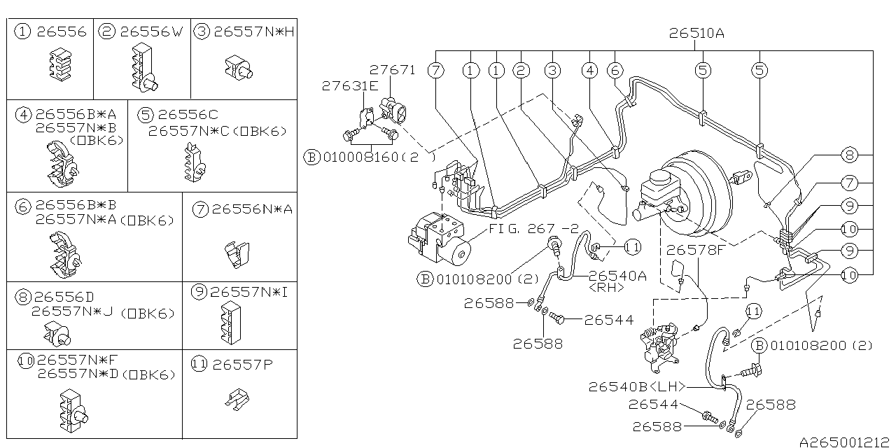 Diagram BRAKE PIPING for your 1994 Subaru Impreza   