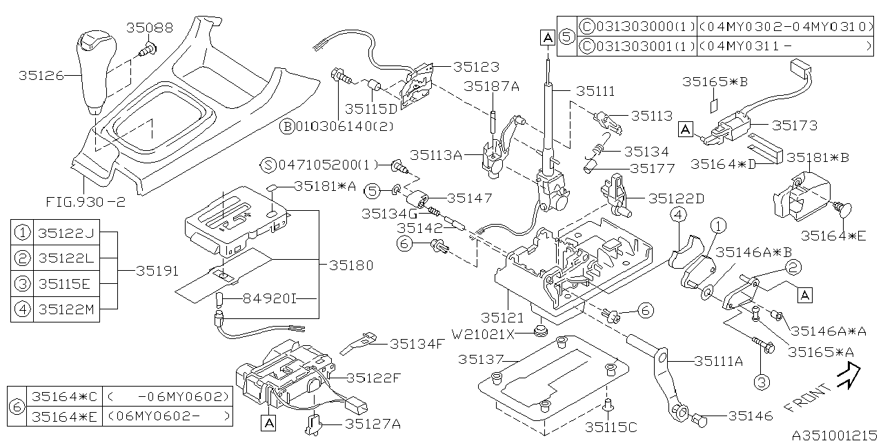 Diagram SELECTOR SYSTEM for your 2005 Subaru Baja   