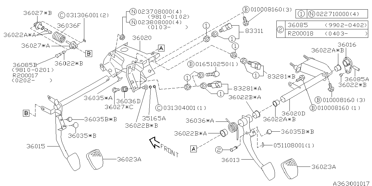 Diagram PEDAL SYSTEM for your 2024 Subaru Outback   