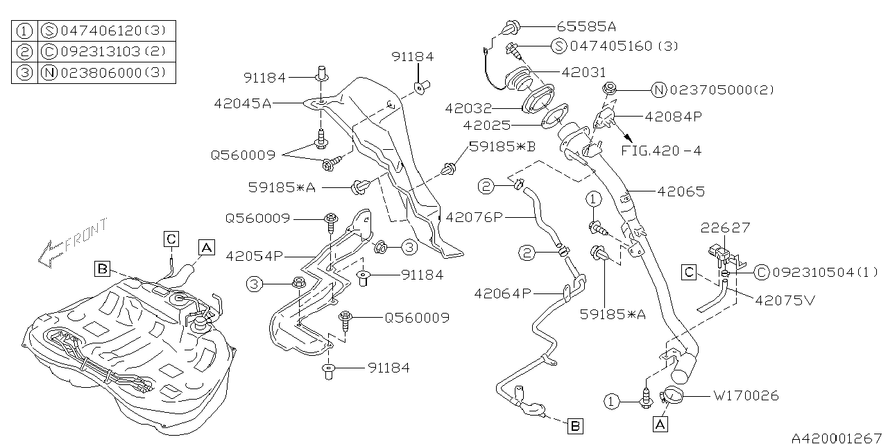 Diagram FUEL PIPING for your 2002 Subaru Outback   