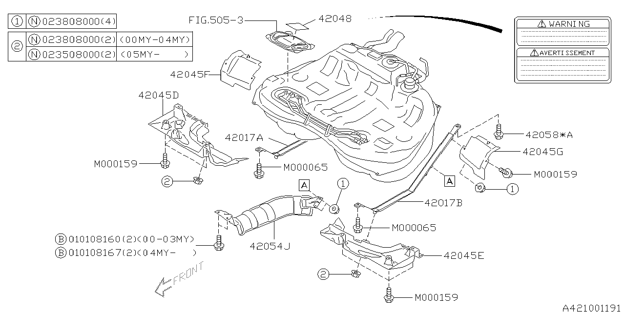 Diagram FUEL TANK for your Subaru Baja  