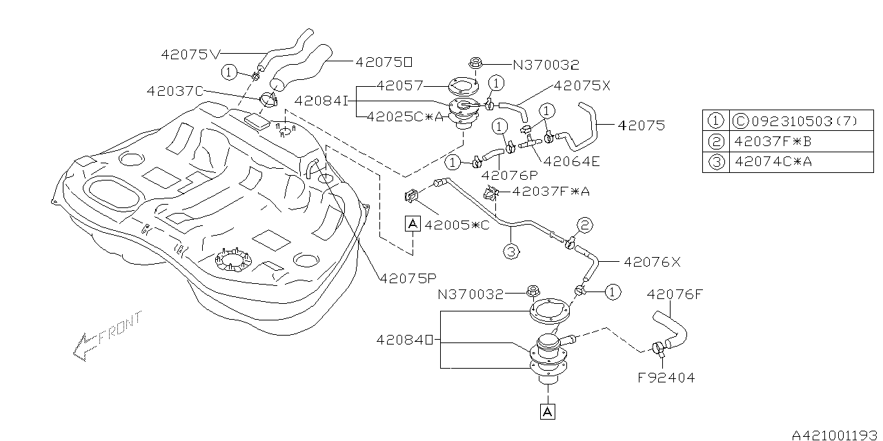 Diagram FUEL TANK for your 1995 Subaru Impreza 1.8L MT 2WD Base Coupe 