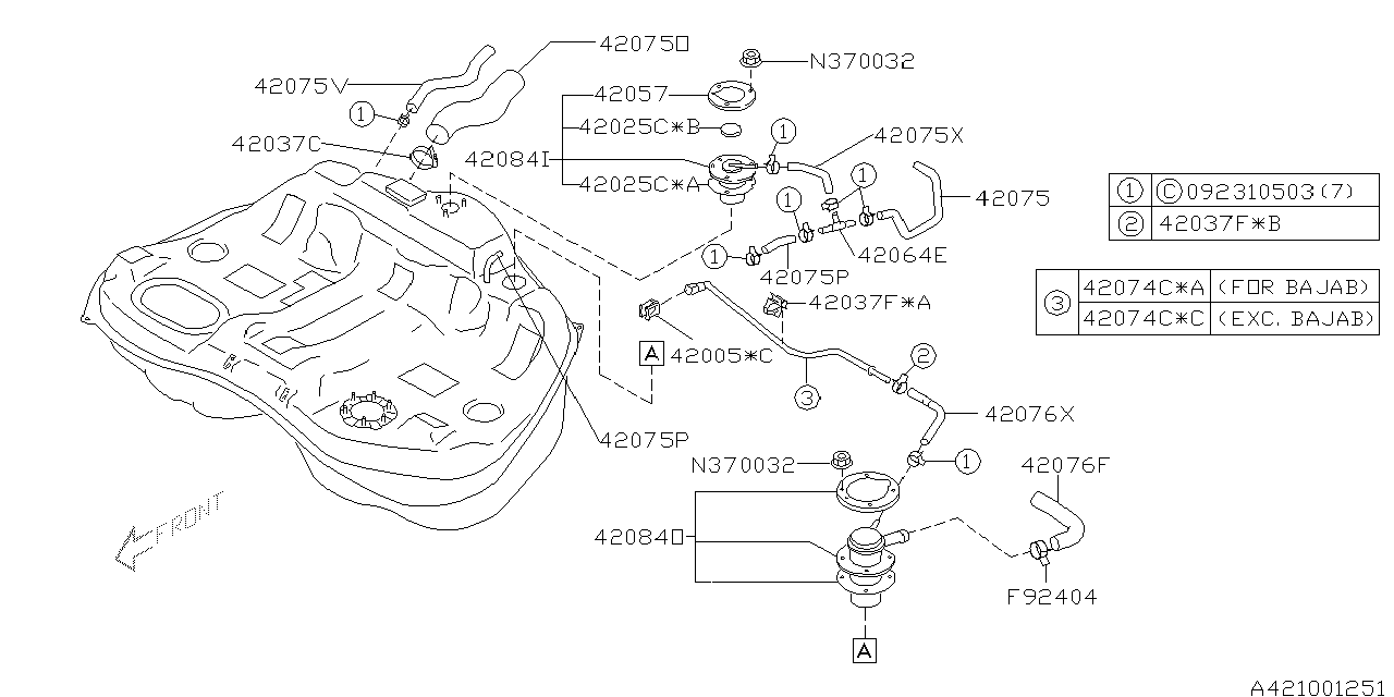 Diagram FUEL TANK for your 1997 Subaru Impreza   