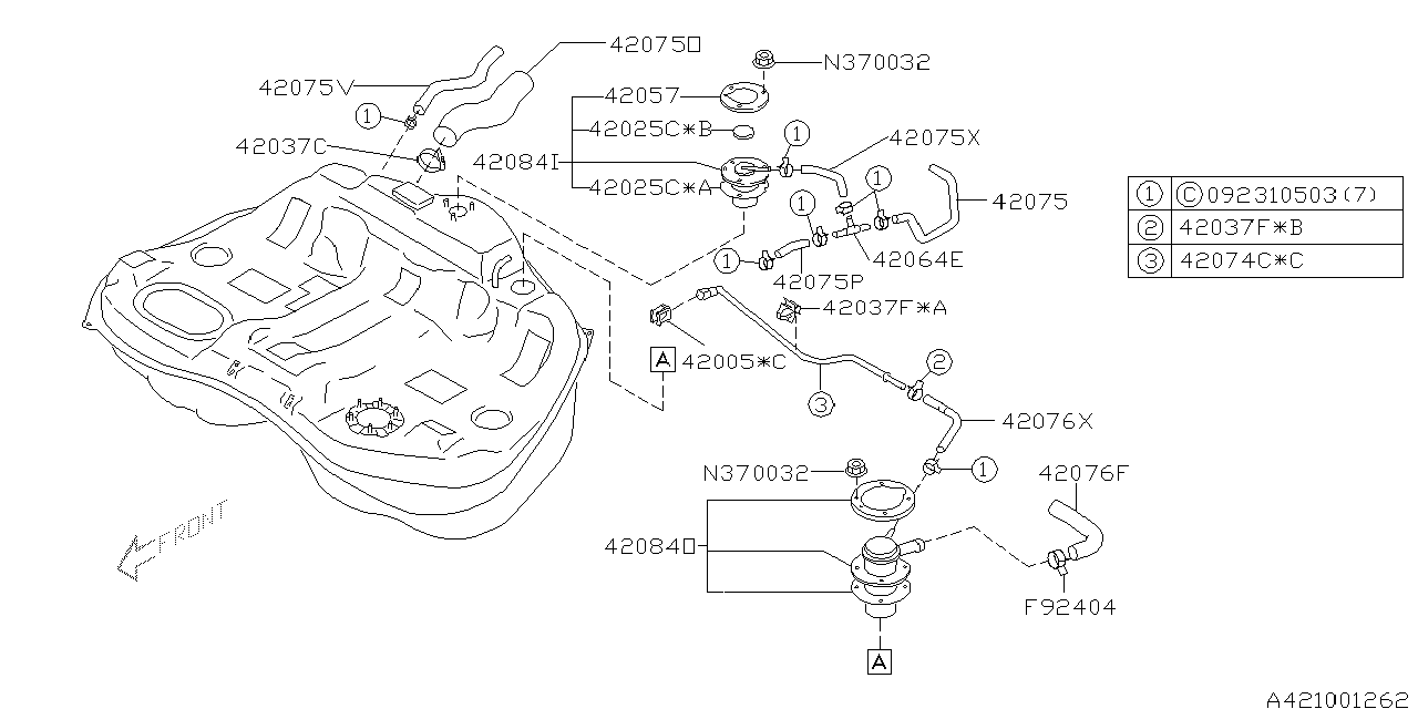 Diagram FUEL TANK for your Subaru Baja  