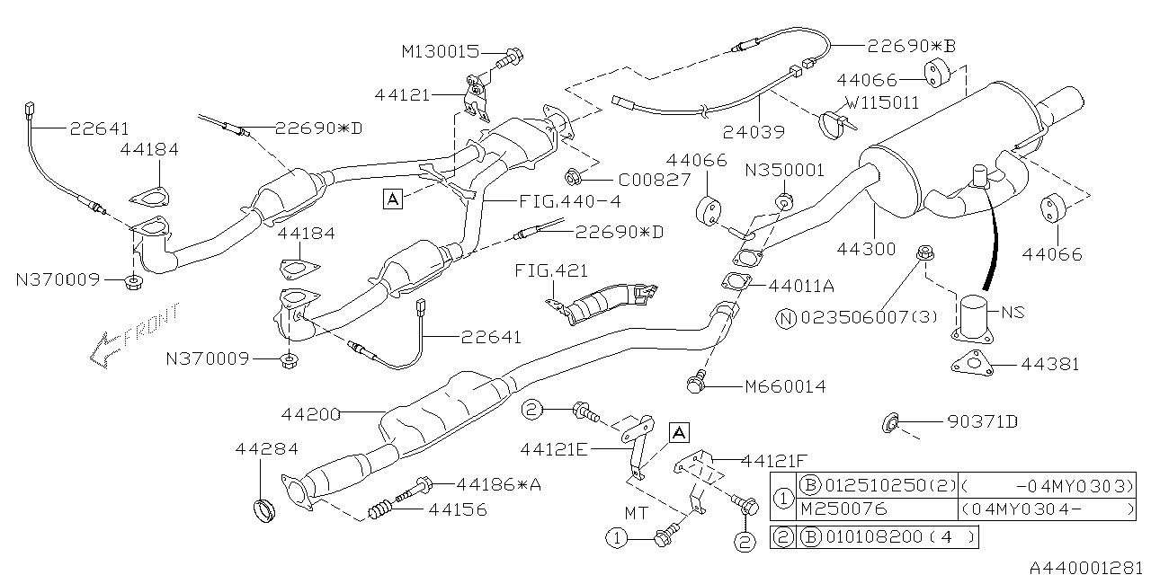 Diagram EXHAUST for your 2002 Subaru WRX   