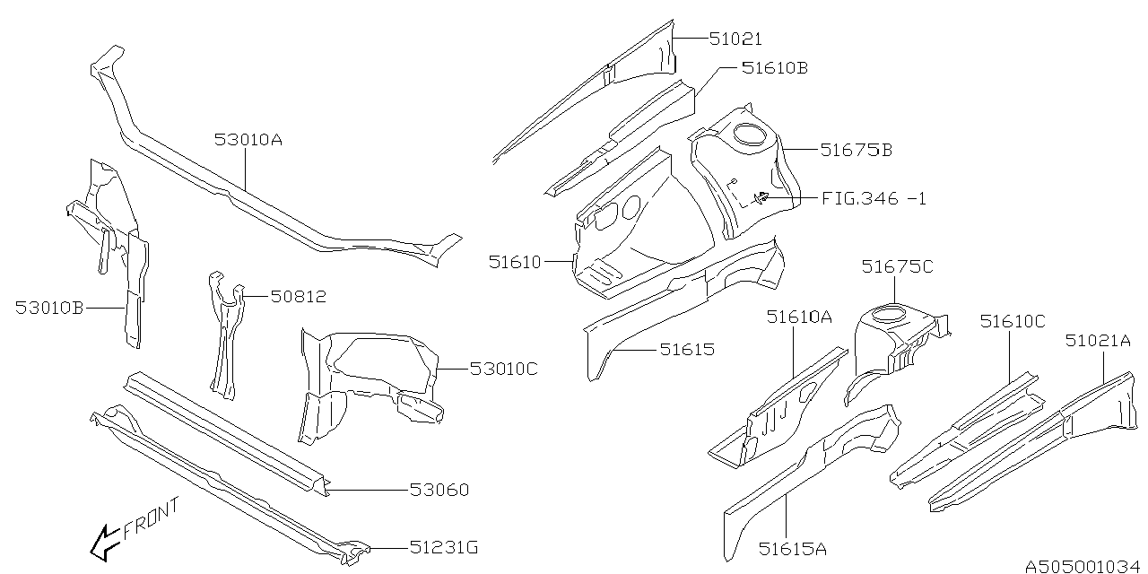 Diagram BODY PANEL for your 2014 Subaru Outback   