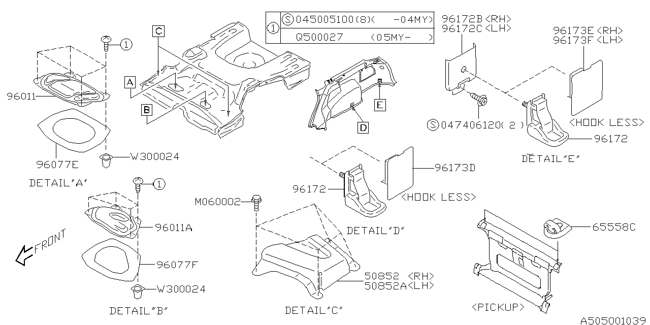 Diagram BODY PANEL for your 2013 Subaru Impreza   