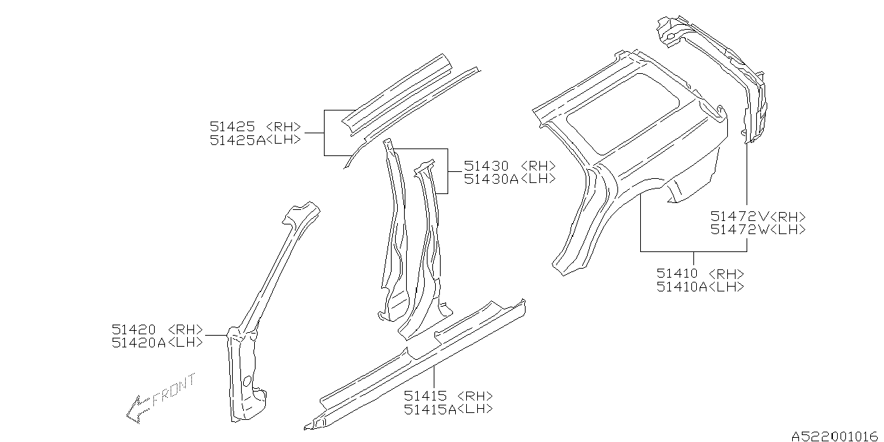 Diagram SIDE PANEL for your Subaru