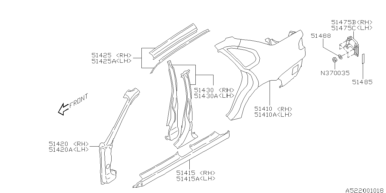 Diagram SIDE PANEL for your Subaru