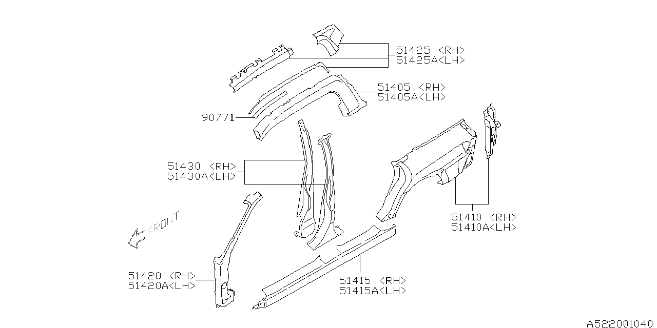 Diagram SIDE PANEL for your Subaru