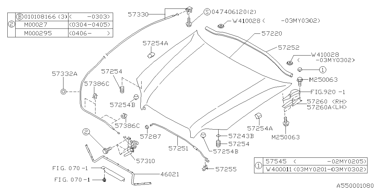 Diagram FRONT HOOD & FRONT HOOD LOCK for your 2012 Subaru Forester  X Limited 