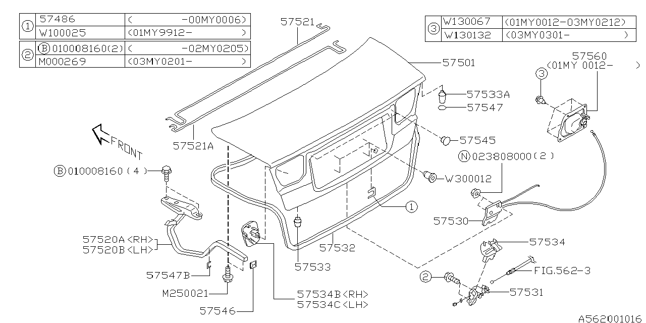 Diagram TRUNK & FUEL PARTS for your 2003 Subaru STI   