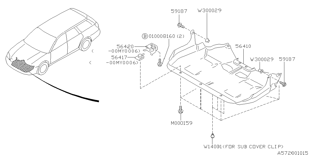 Diagram UNDER COVER & EXHAUST COVER for your 2006 Subaru Tribeca   