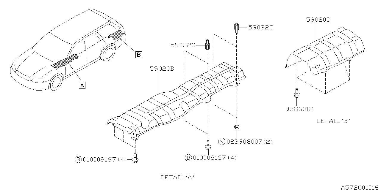 Diagram UNDER COVER & EXHAUST COVER for your 2007 Subaru Tribeca 3.0L Base-M(7ST) 