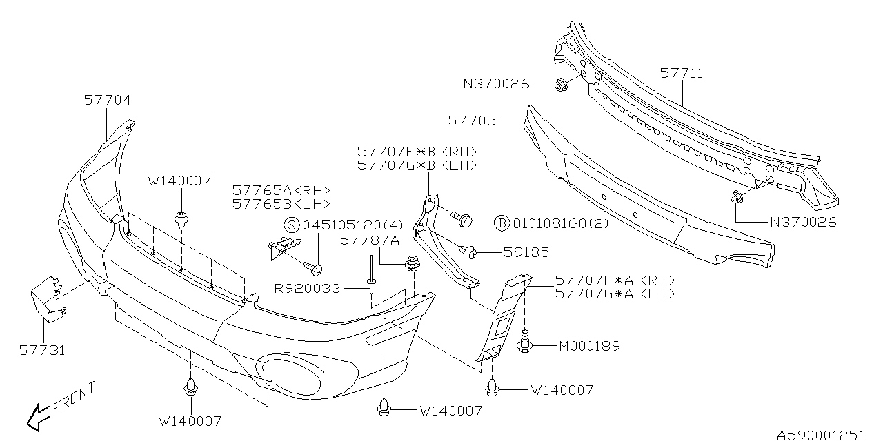 Diagram FRONT BUMPER for your 2012 Subaru WRX   